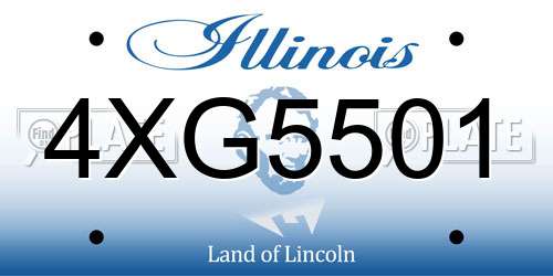 4XG5501 Illinois License Plate