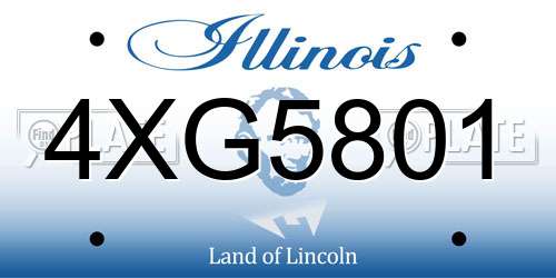 4XG5801 Illinois License Plate
