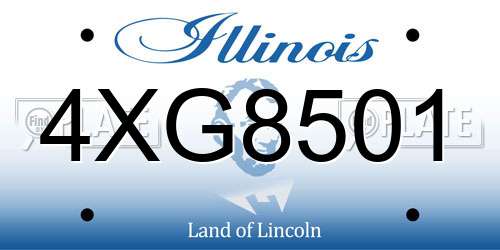 4XG8501 Illinois License Plate