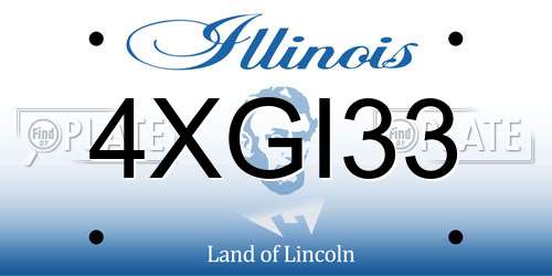 4XGI33 Illinois License Plate