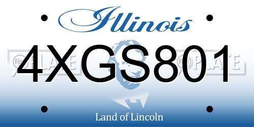 4XGS801 Illinois License Plate