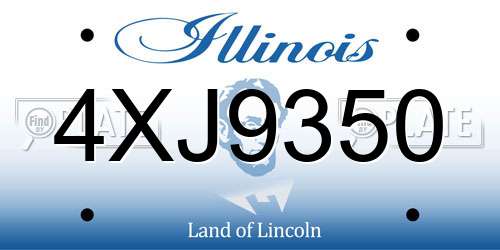 4XJ9350 Illinois License Plate
