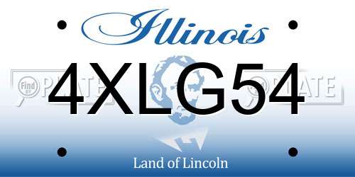 4XLG54 Illinois License Plate