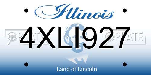 4XLI927 Illinois License Plate