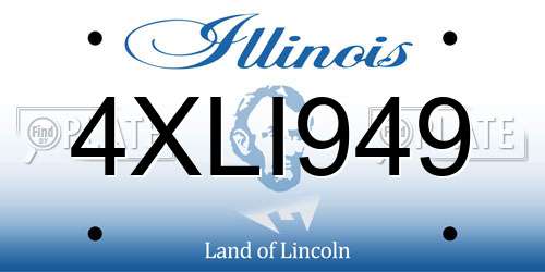 4XLI949 Illinois License Plate