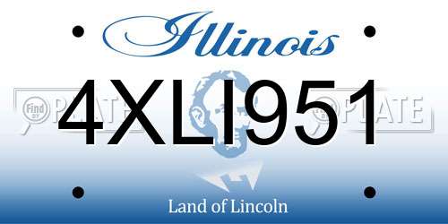 4XLI951 Illinois License Plate
