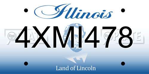 4XMI478 Illinois License Plate