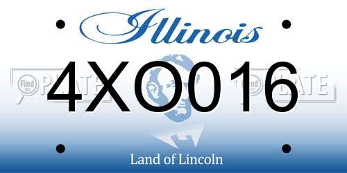 4XO016 Illinois License Plate