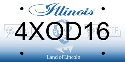 4XOD16 Illinois License Plate