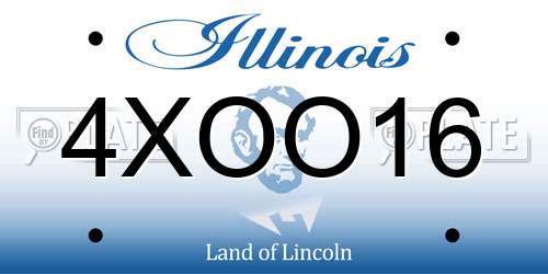 4XOO16 Illinois License Plate