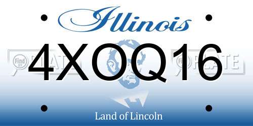 4XOQ16 Illinois License Plate