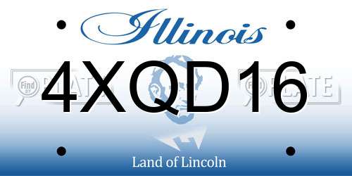 4XQD16 Illinois License Plate