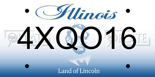 4XQO16 Illinois License Plate