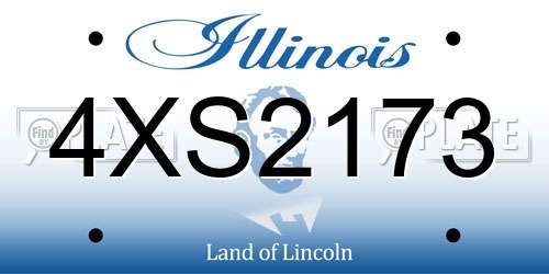 4XS2173 Illinois License Plate