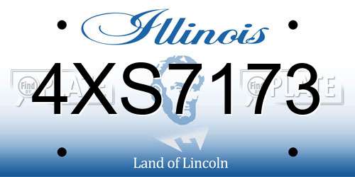 4XS7173 Illinois License Plate