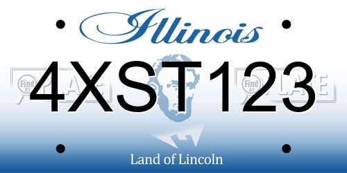 4XST123 Illinois License Plate