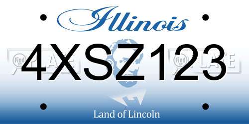 4XSZ123 Illinois License Plate