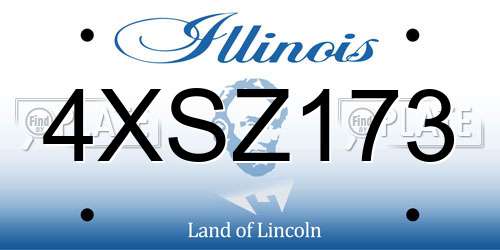 4XSZ173 Illinois License Plate