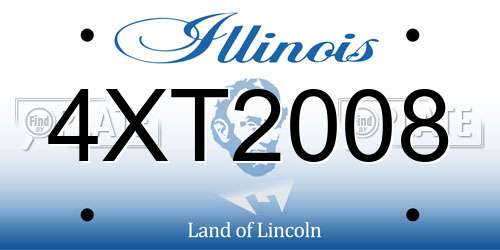 4XT2008 Illinois License Plate