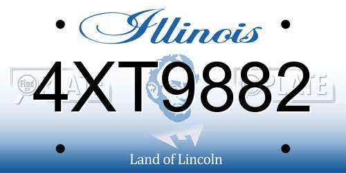 4XT9882 Illinois License Plate