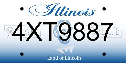 4XT9887 Illinois License Plate