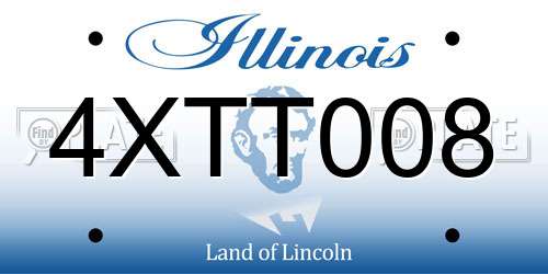 4XTT008 Illinois License Plate