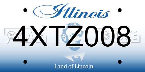 4XTZ008 Illinois License Plate