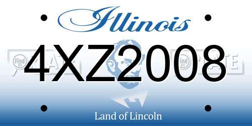 4XZ2008 Illinois License Plate