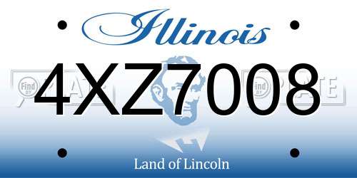 4XZ7008 Illinois License Plate