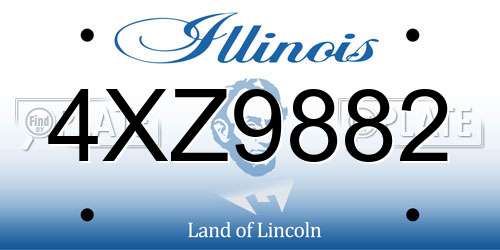 4XZ9882 Illinois License Plate