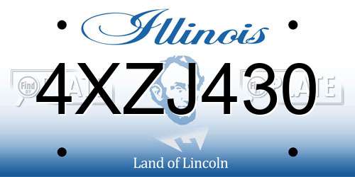 4XZJ430 Illinois License Plate