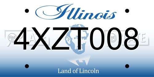 4XZT008 Illinois License Plate