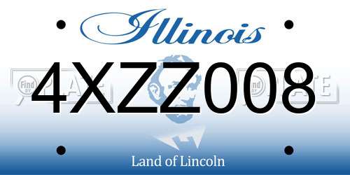 4XZZ008 Illinois License Plate