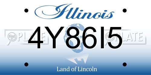 4Y86I5 Illinois License Plate