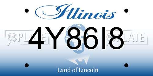 4Y86I8 Illinois License Plate