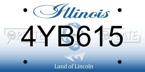 4YB615 Illinois License Plate