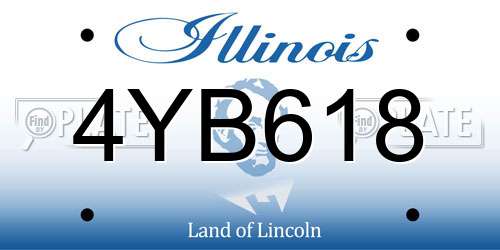 4YB618 Illinois License Plate