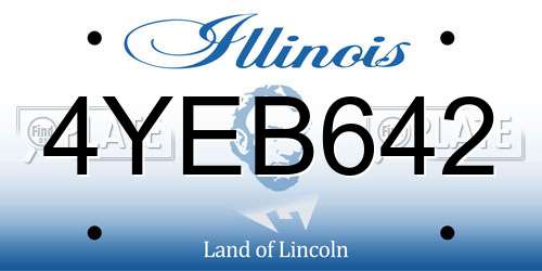 4YEB642 Illinois License Plate