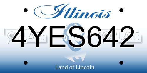 4YES642 Illinois License Plate
