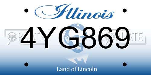 4YG869 Illinois License Plate