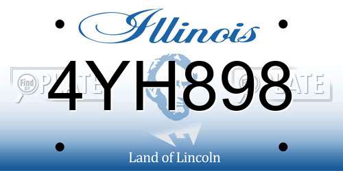 4YH898 Illinois License Plate