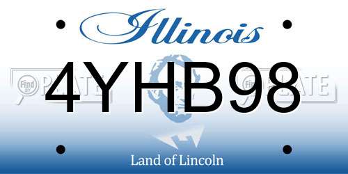 4YHB98 Illinois License Plate