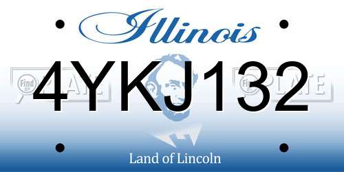 4YKJ132 Illinois License Plate