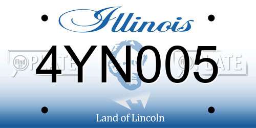4YN005 Illinois License Plate