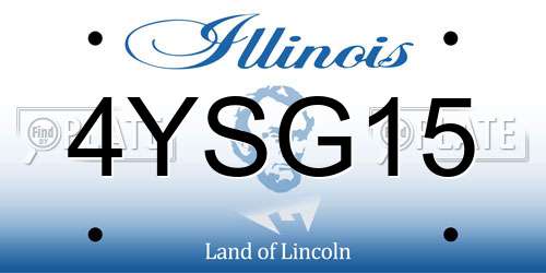 4YSG15 Illinois License Plate