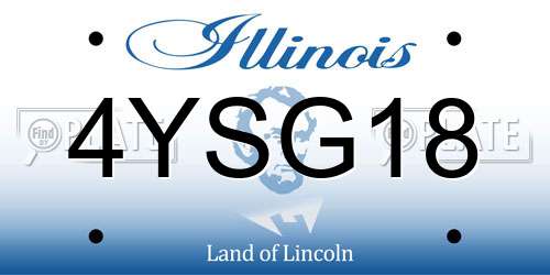 4YSG18 Illinois License Plate