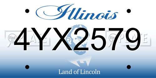 4YX2579 Illinois License Plate