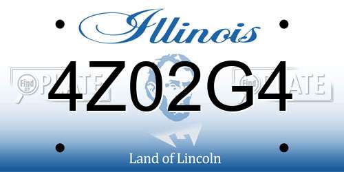 4Z02G4 Illinois License Plate