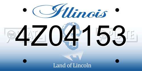 4Z04153 Illinois License Plate