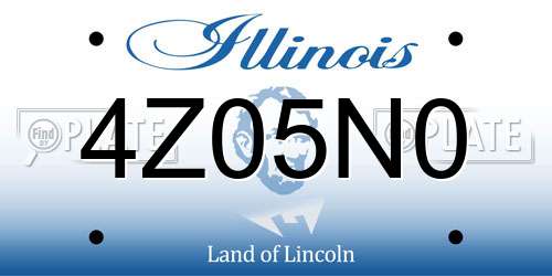 4Z05N0 Illinois License Plate